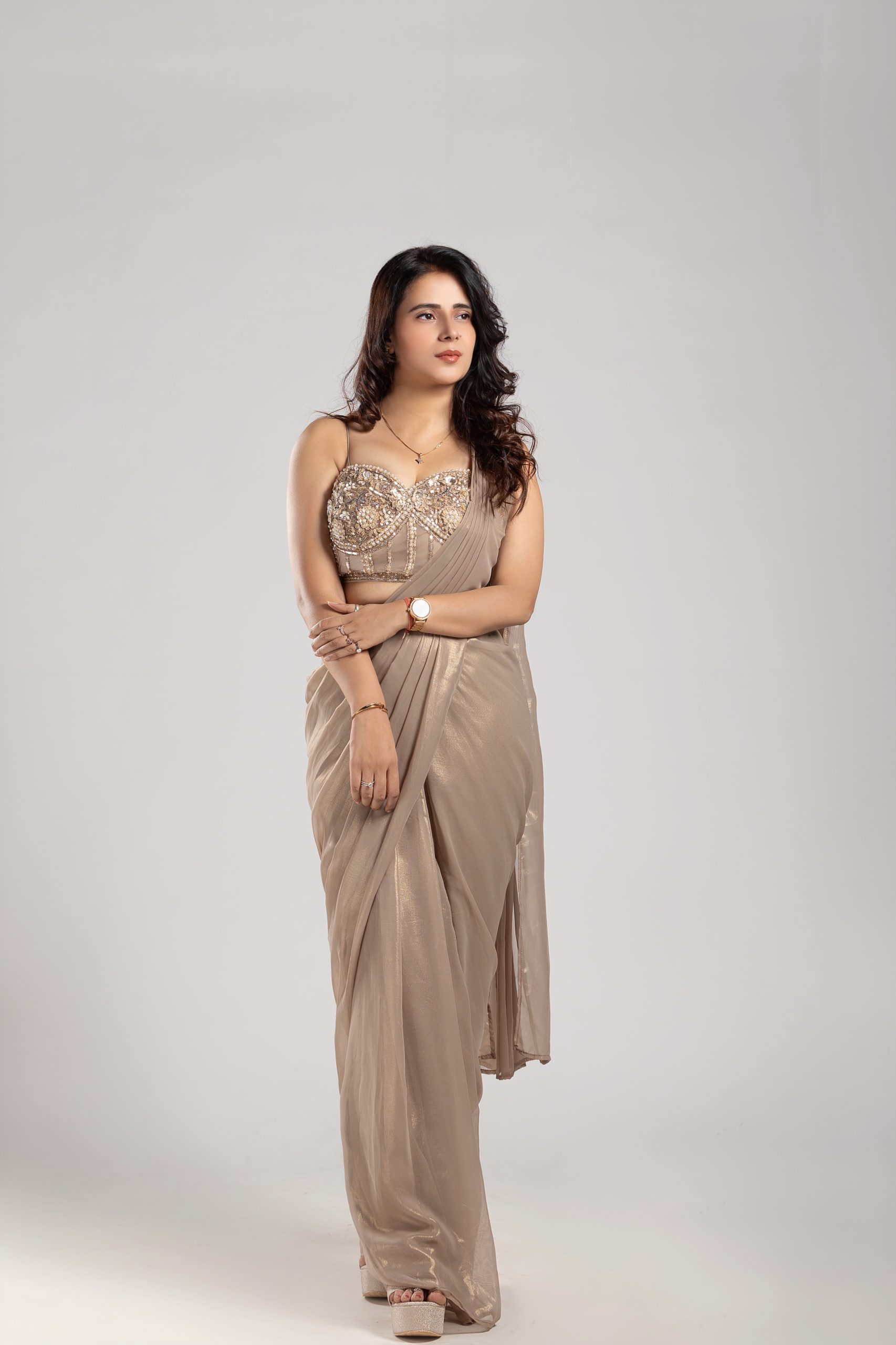 Pre-Pleated Drape Saree - Image 5