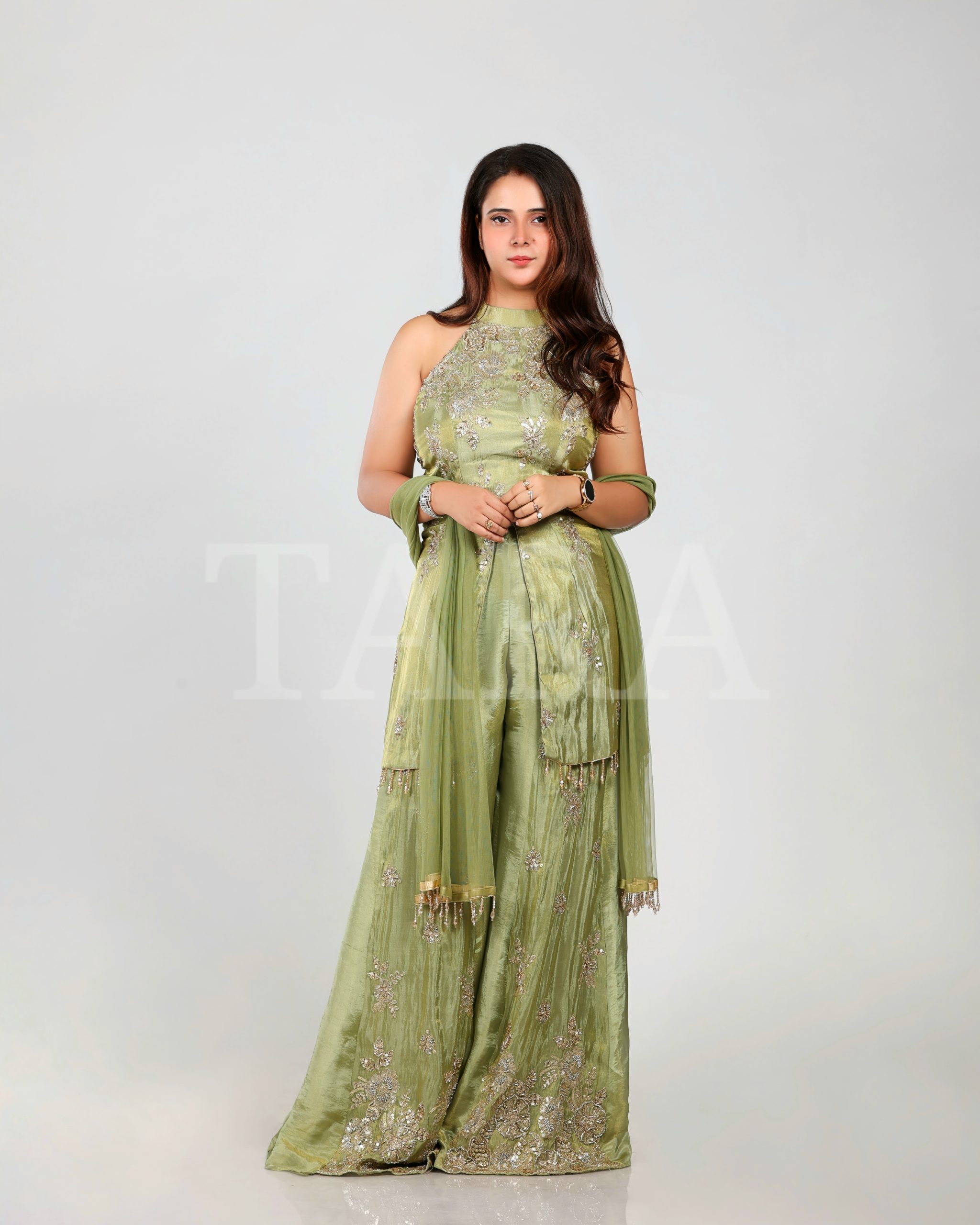 Sage Green Sharara Suit