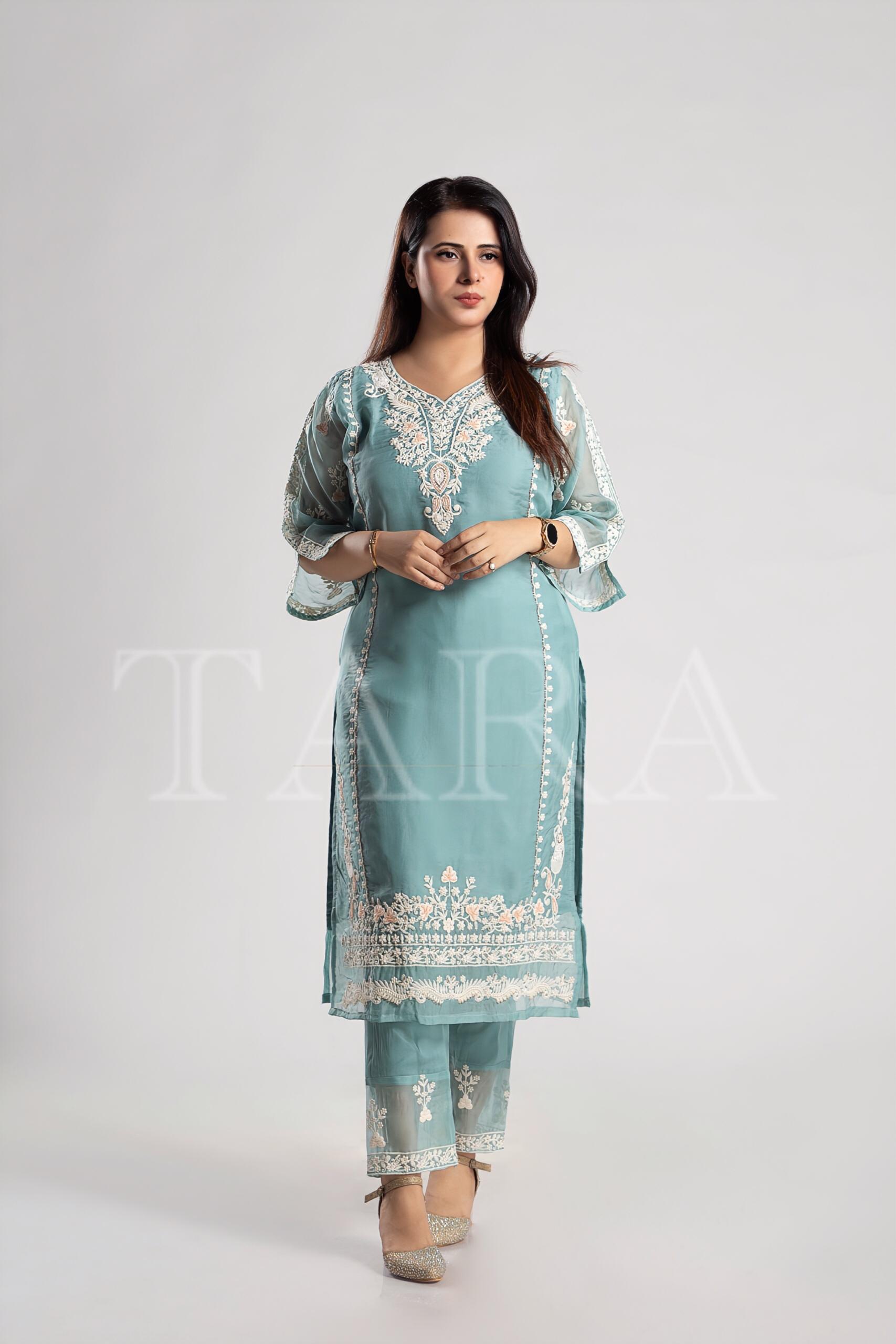Blue Embroidered Suit Set - Image 4